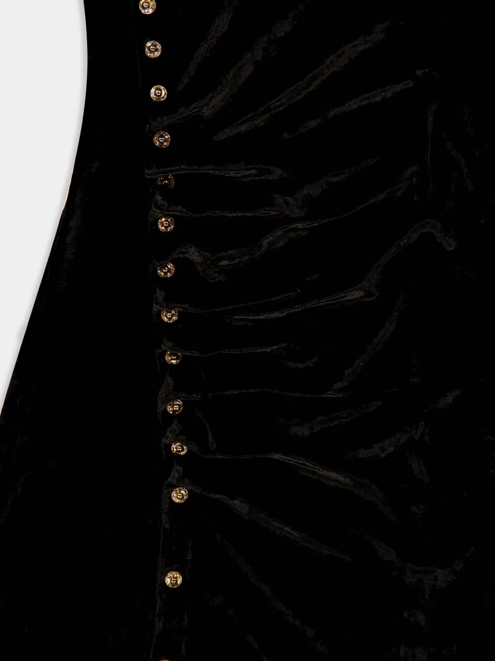 Black Long Velvet Draped Dress - Image 5