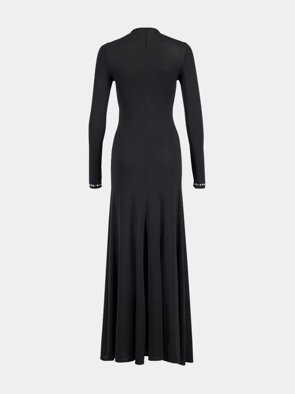 Black Second-Skin Jersey Long Dress - Image 4