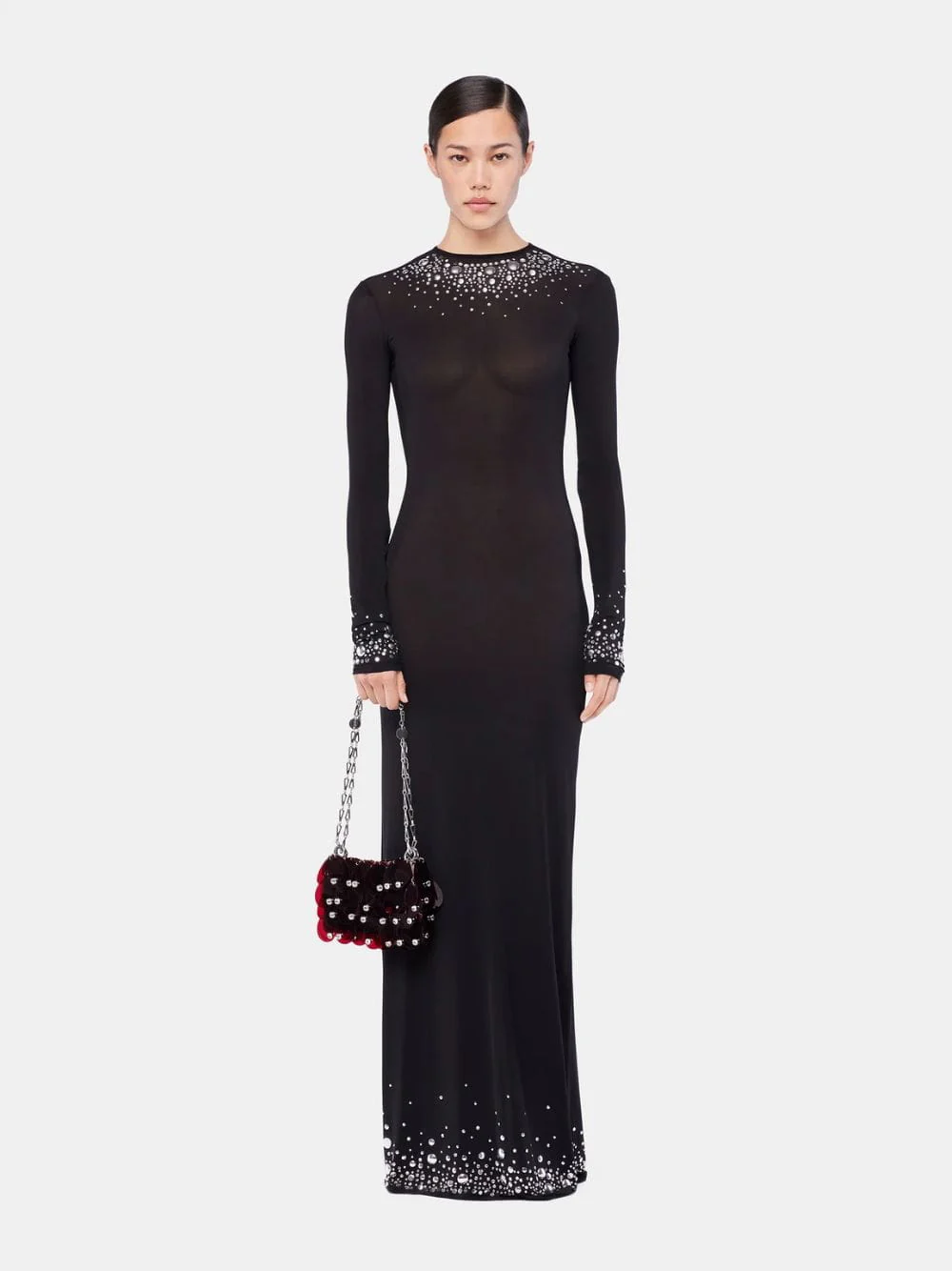 Black Second-Skin Jersey Maxi Dress