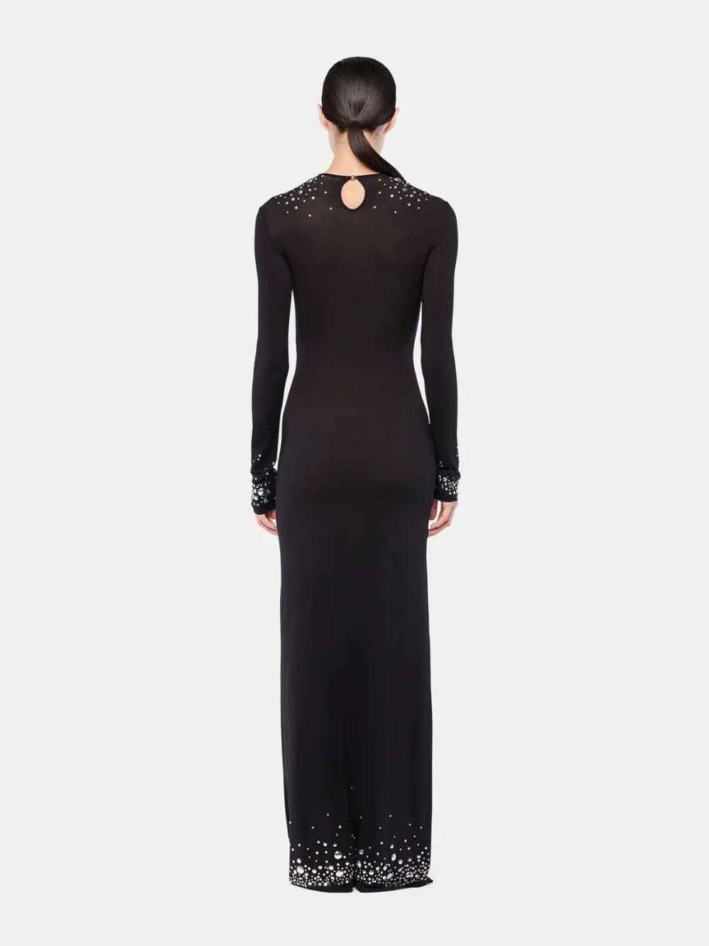 Black Second-Skin Jersey Maxi Dress - Image 3