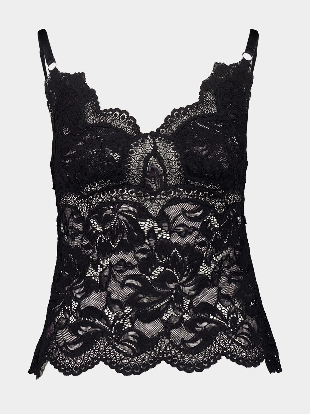 Black Tank Top in Lace - Image 2