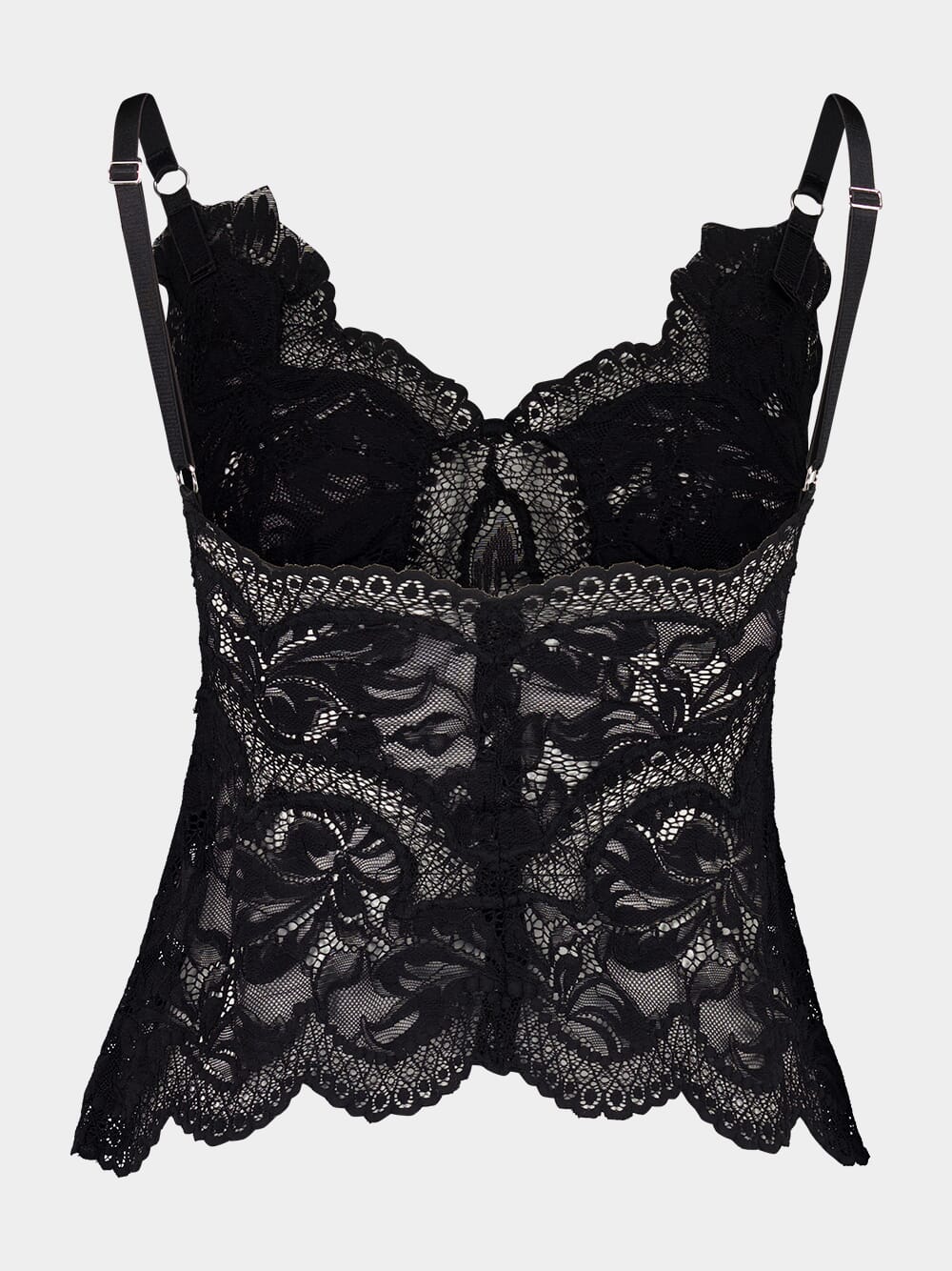 Black Tank Top in Lace - Image 4