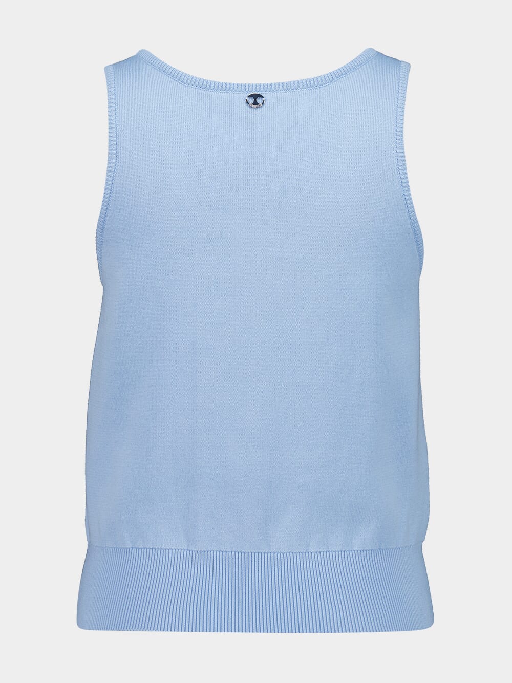 Blue Floral Embroidered Knit Tank - Image 3