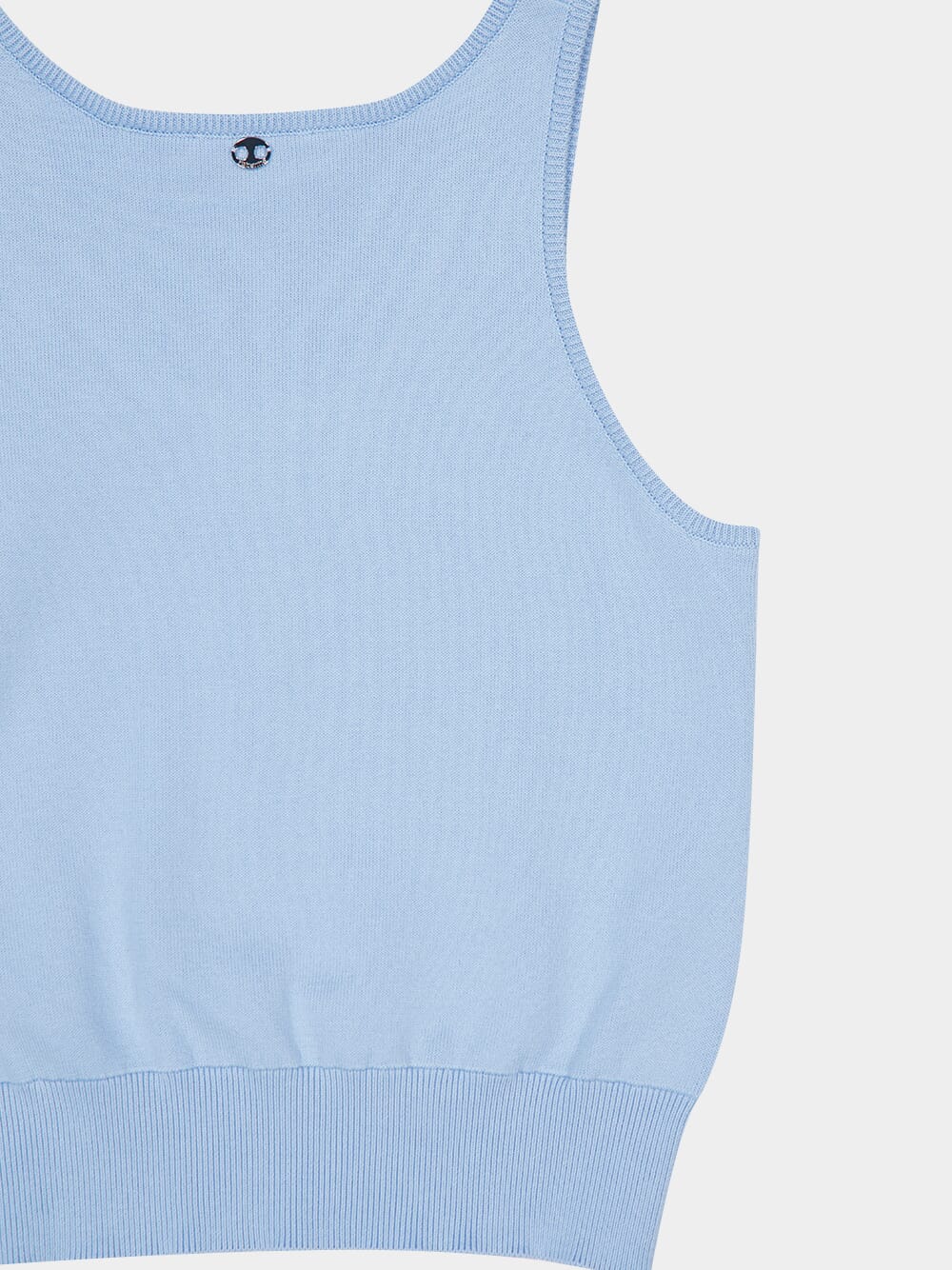Blue Floral Embroidered Knit Tank - Image 6