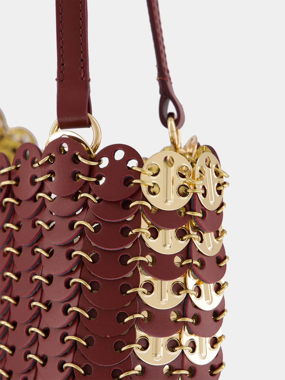 Bordeaux and Gold 1969 Reversible Flip Bag in Leather - Image 8
