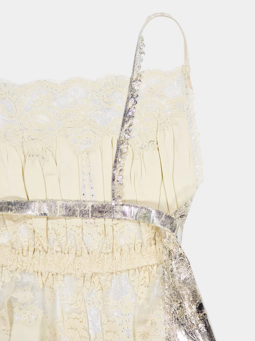 Champagne Gold Metallic Mini Dress with Straps - Image 4