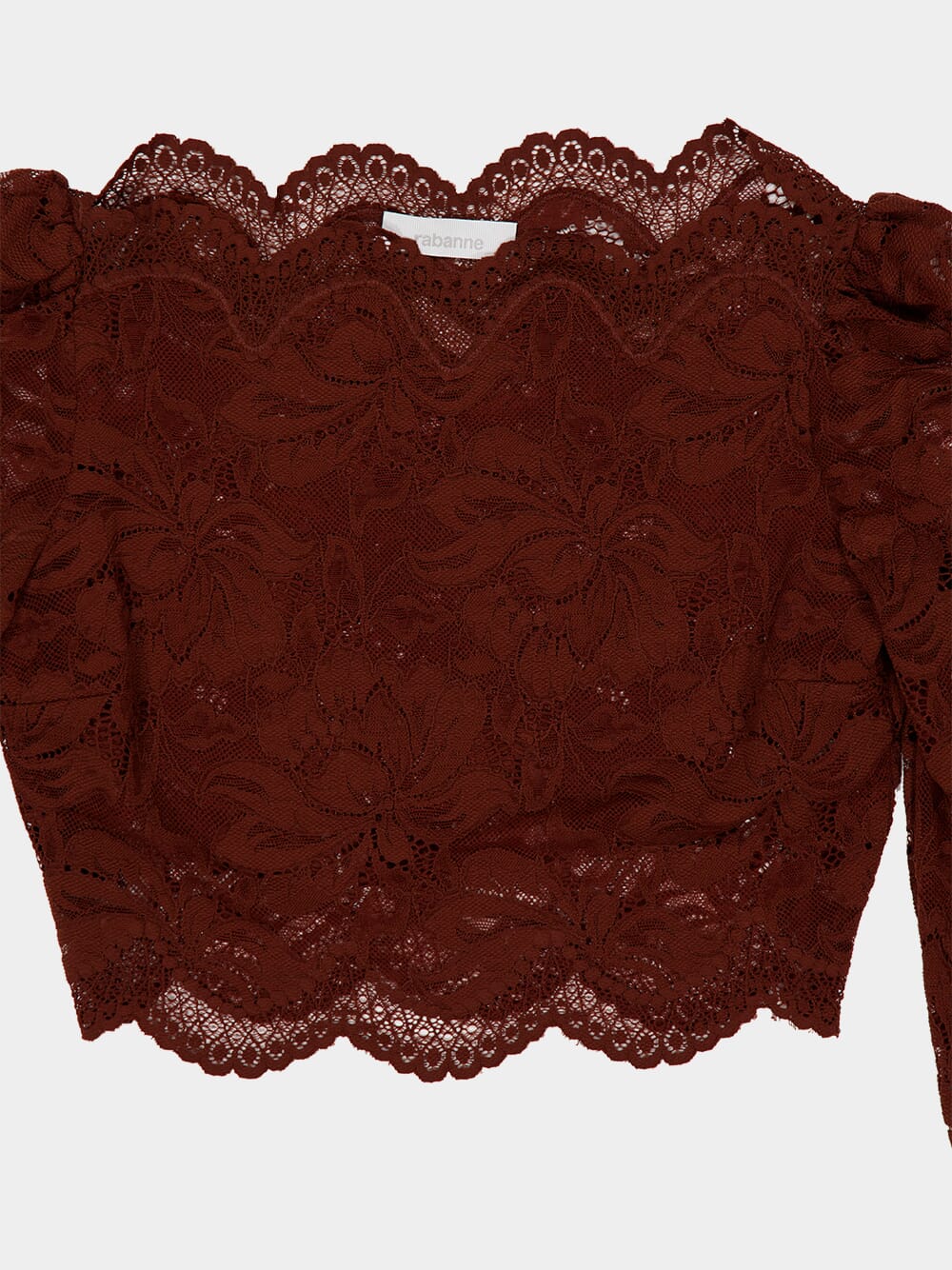 Cinnamon Brown Lace Crop Top - Image 5
