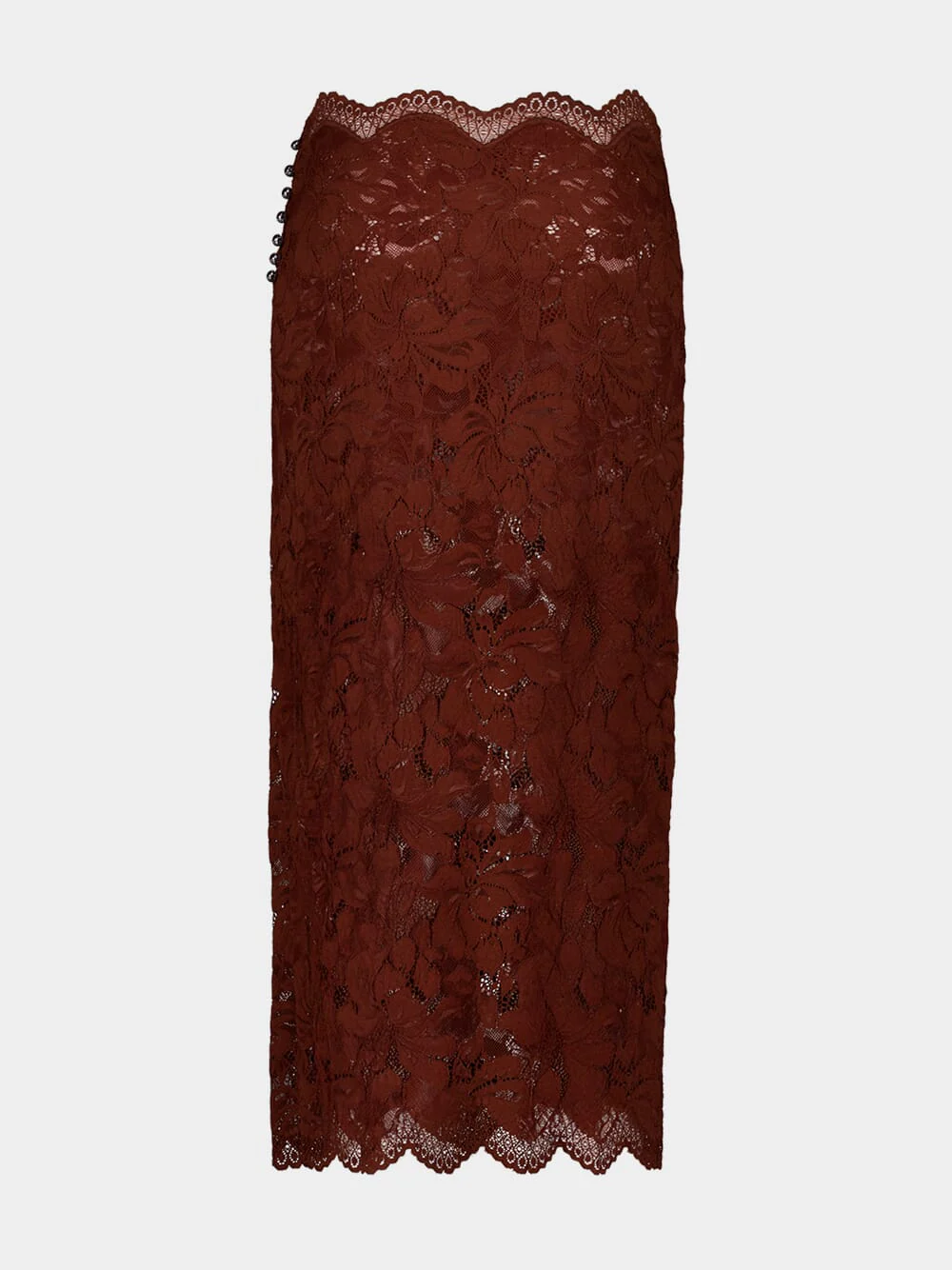 Cinnamon Brown Lace Midi Skirt - Image 2
