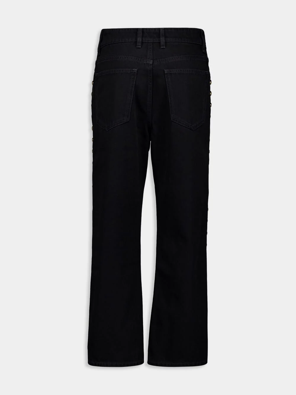 Black Boyfriend Jeans with Gold Studs - Image 3