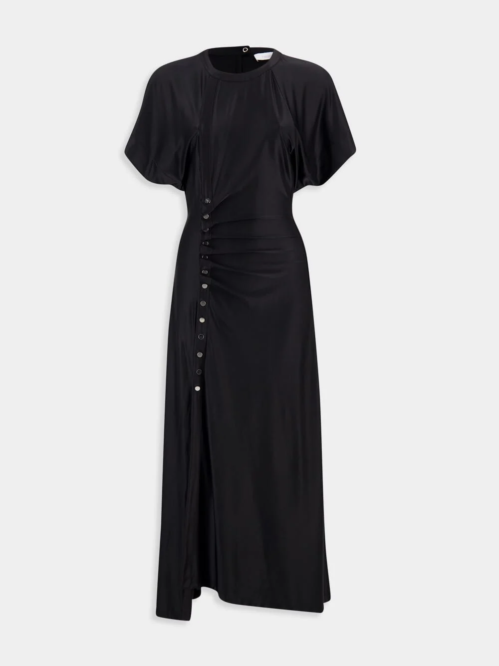 Black Draped Midi Dress
