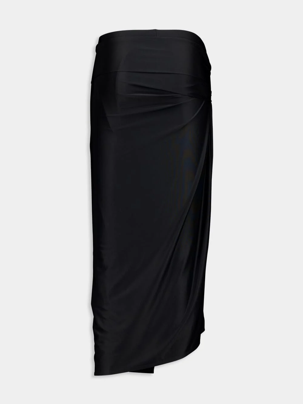 Black Draped Midi Skirt - Image 2