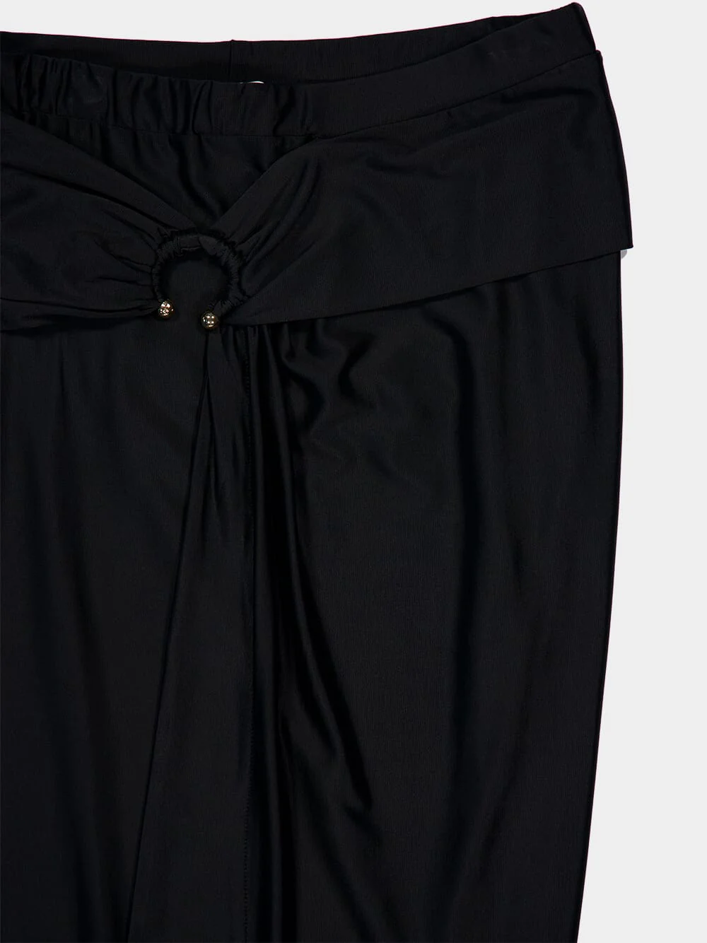 Black Draped Midi Skirt - Image 3