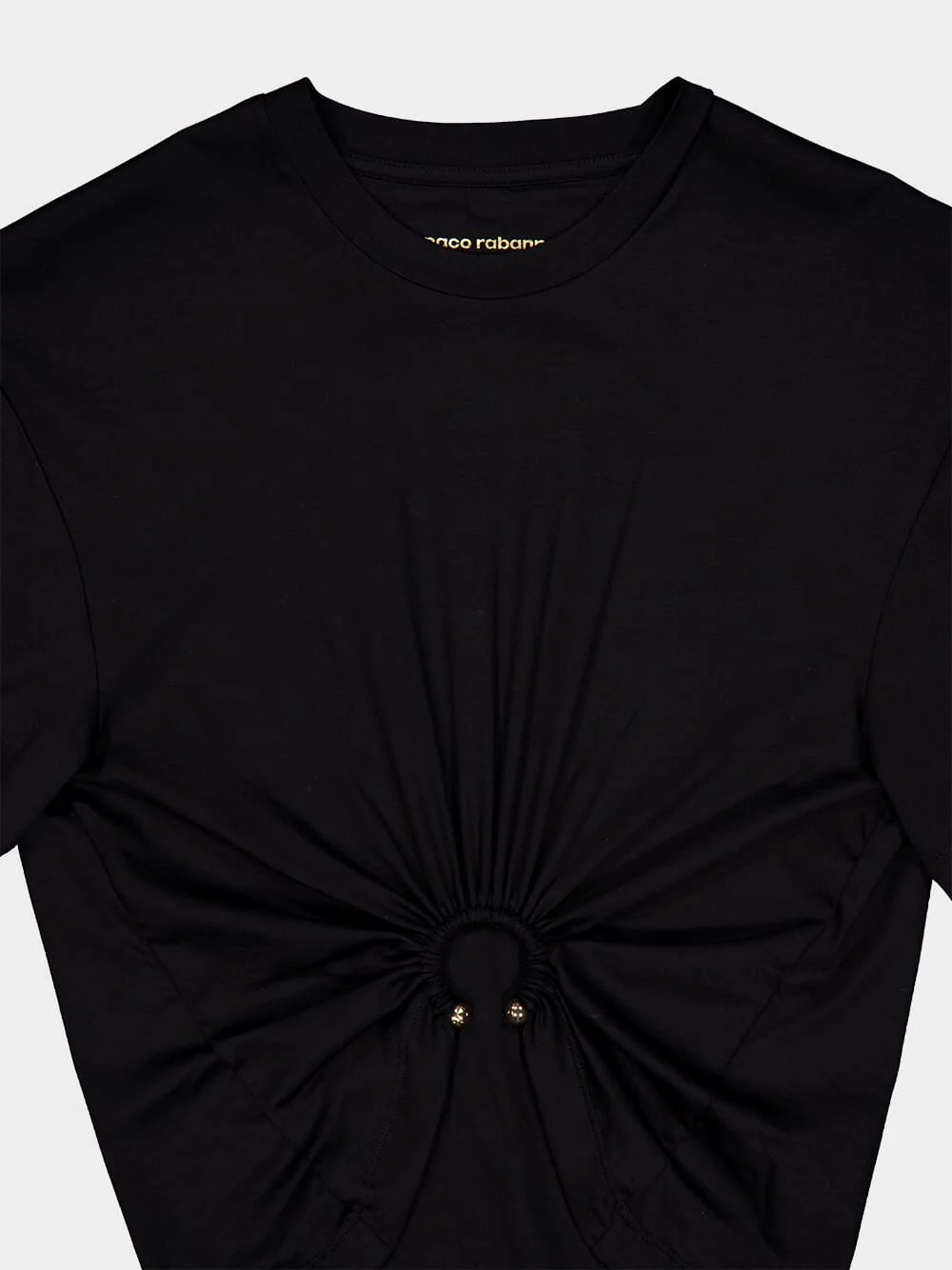 Black Jersey T-Shirt with Ring Detail - Image 3