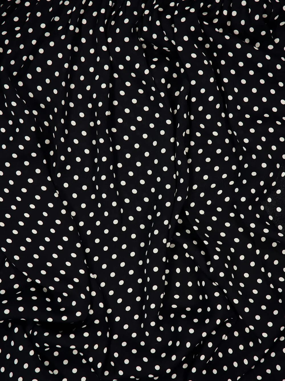 Black Long Polka Dot Crepe Dress - Image 12