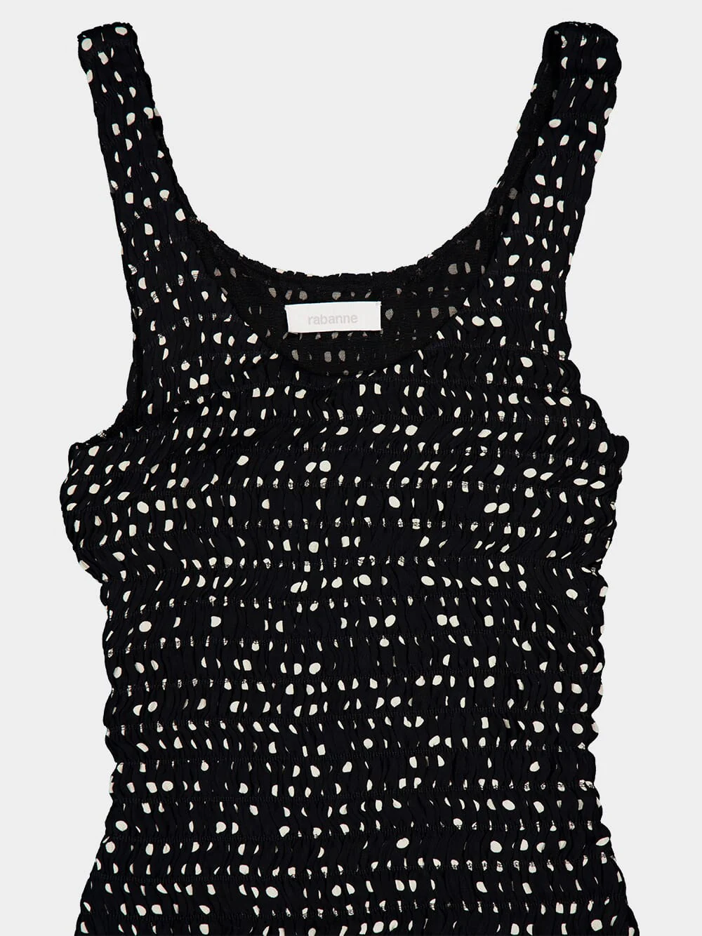 Black Long Polka Dot Crepe Dress - Image 5
