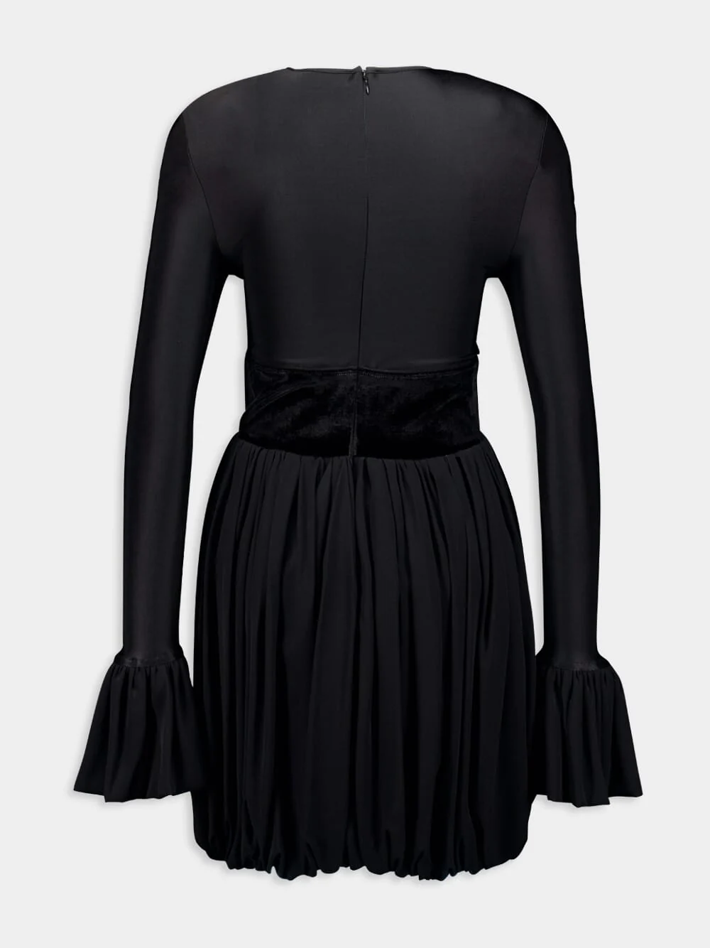 Black Panelled Flared Mini Dress - Image 2