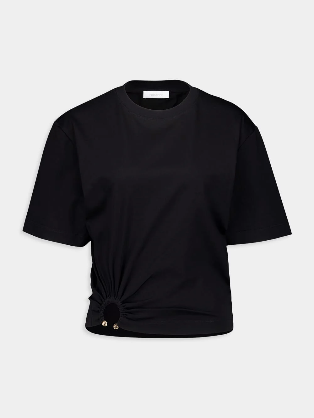 Black T-Shirt With Piercing - Image 2