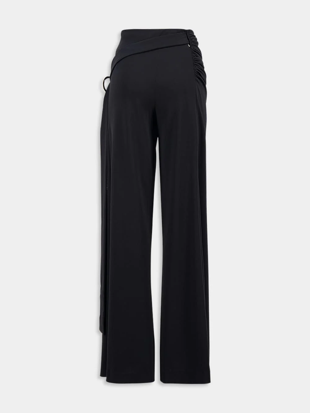 Black Wraparound Palazzo Pants - Image 3