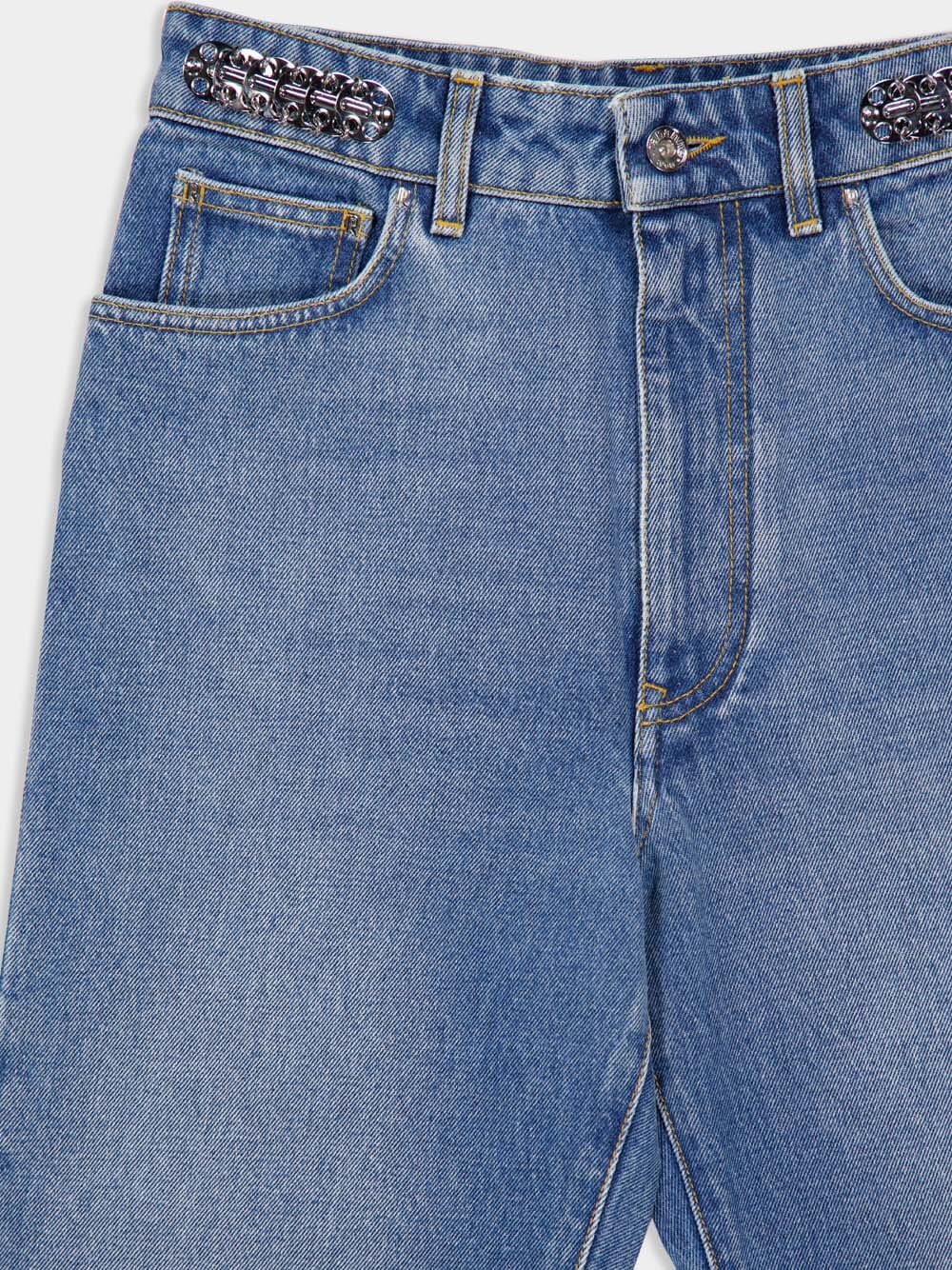 Blue High-Waist Straight Jeans - Image 3