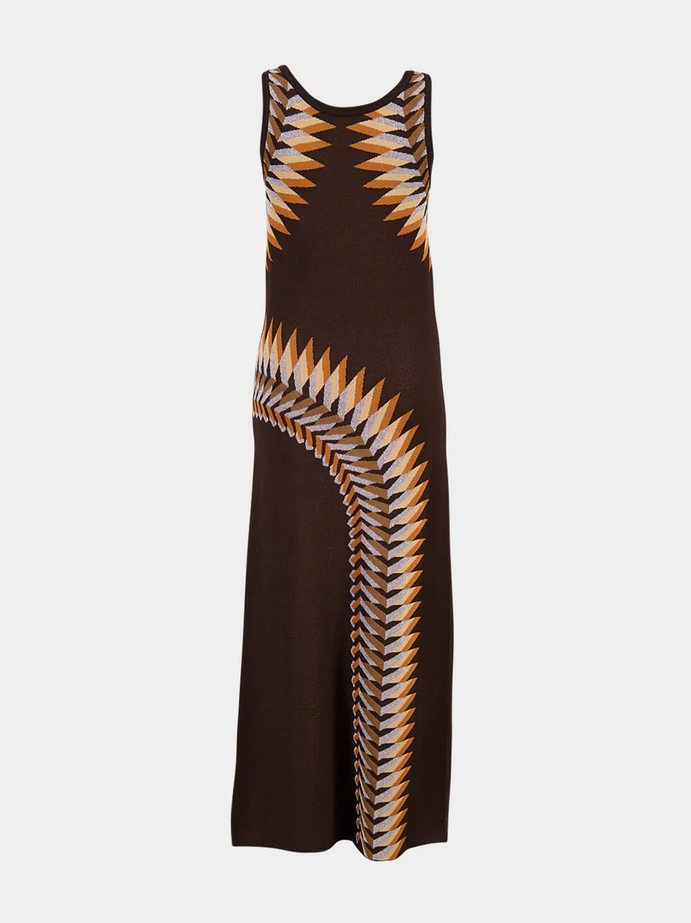 Brown Graphic Print Maxi Dress - Image 5
