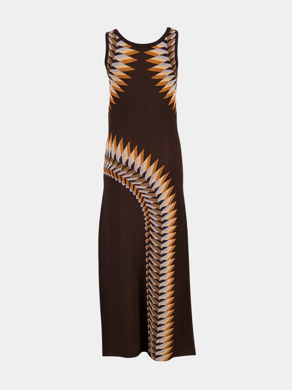 Brown Graphic Print Maxi Dress - Image 6