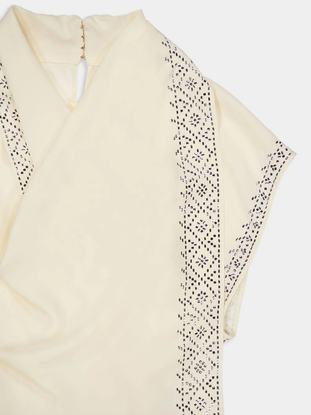 Cream Crossed Neck Top - Image 3
