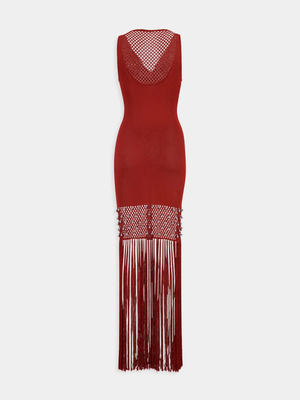 Crochet Dress with Fringes and Pearls - Image 3