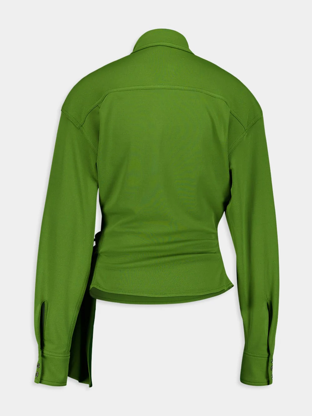Draped Crepe Wrap Shirt - Image 3