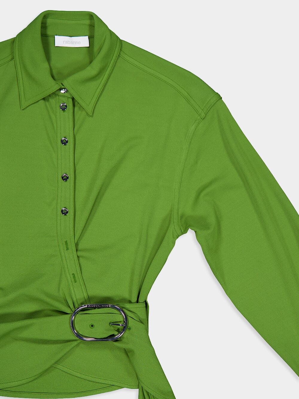 Draped Crepe Wrap Shirt - Image 5