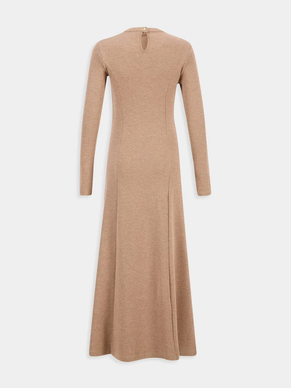 Gathered Wool Jersey Long Dress - Image 2