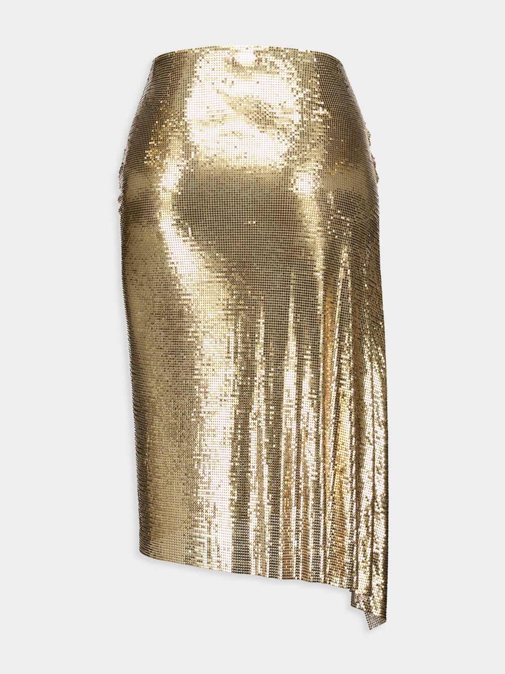 Gold Drapé Pression Chainmail Skirt - Image 3