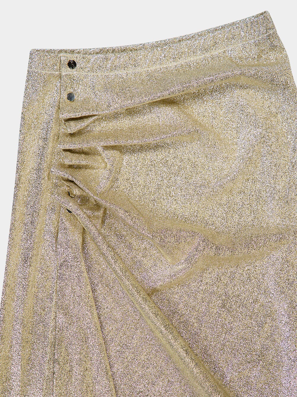 Gold Drapé Pression Slit Skirt - Image 6