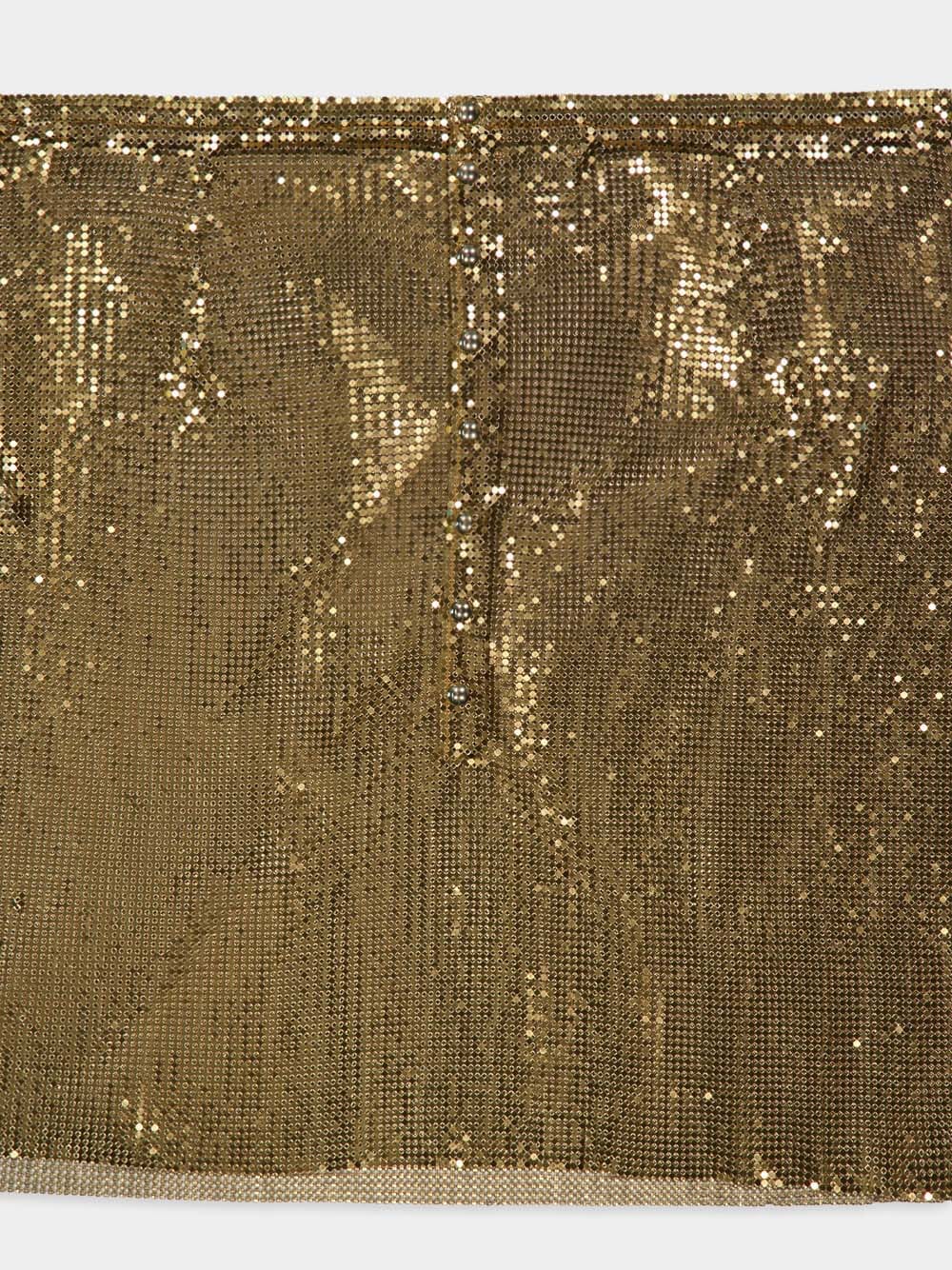 Gold Mesh Mini Skirt - Image 4