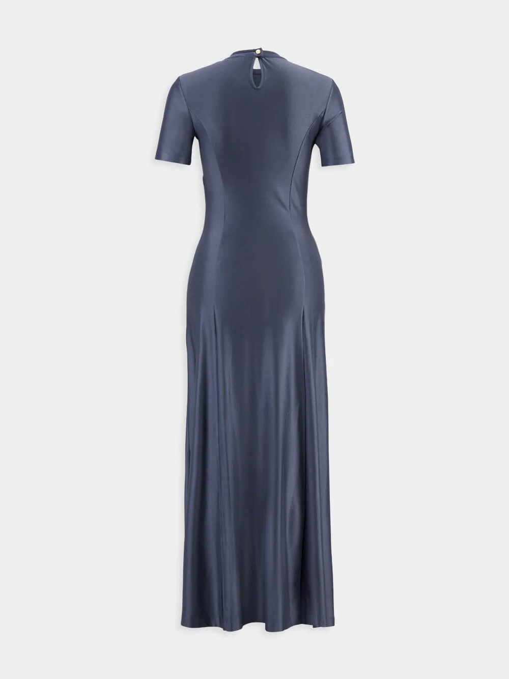 Grey Long Gathered Jersey Dress - Image 2