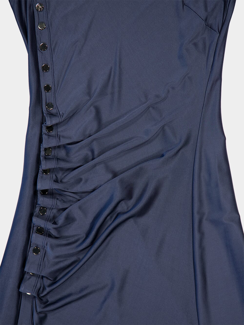 Grey Long Gathered Jersey Dress - Image 3