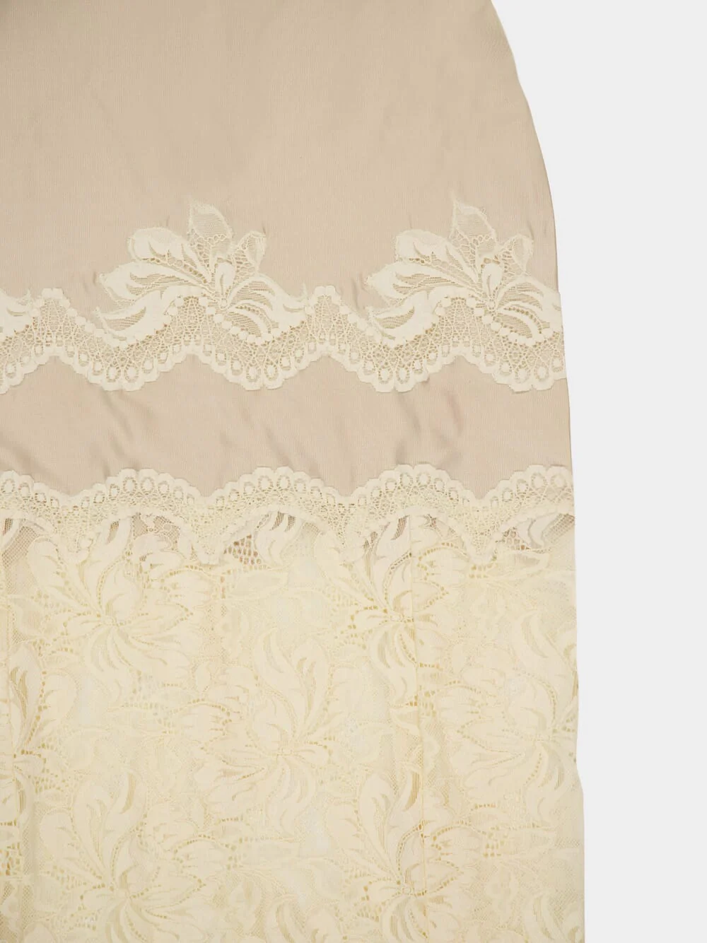 Ivory Lace and Jersey Long Dress - Image 5