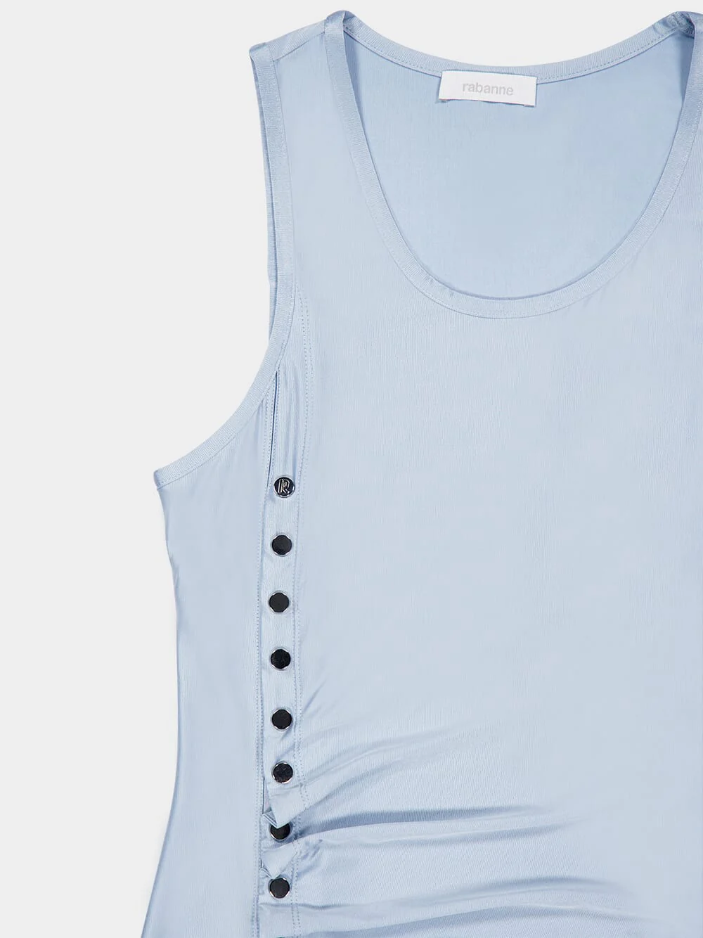 Light Blue Stud-Detail Sleeveless Midi Dress - Image 4