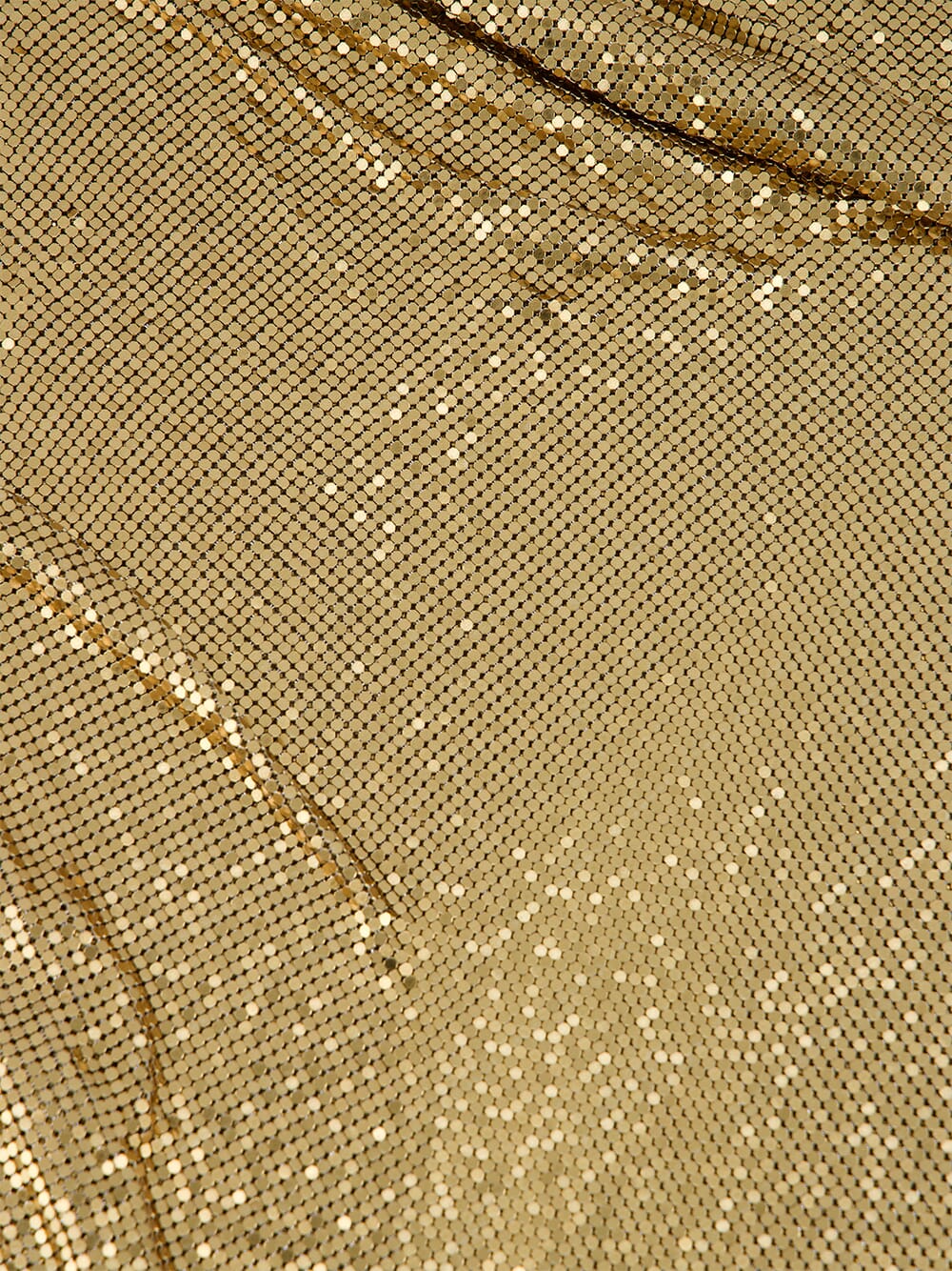 Long Gold Gathered Mesh Skirt - Image 6