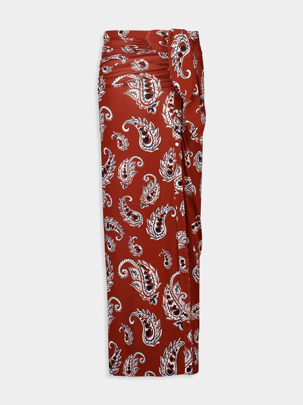 Paisley-Print Long Split Skirt - Image 2