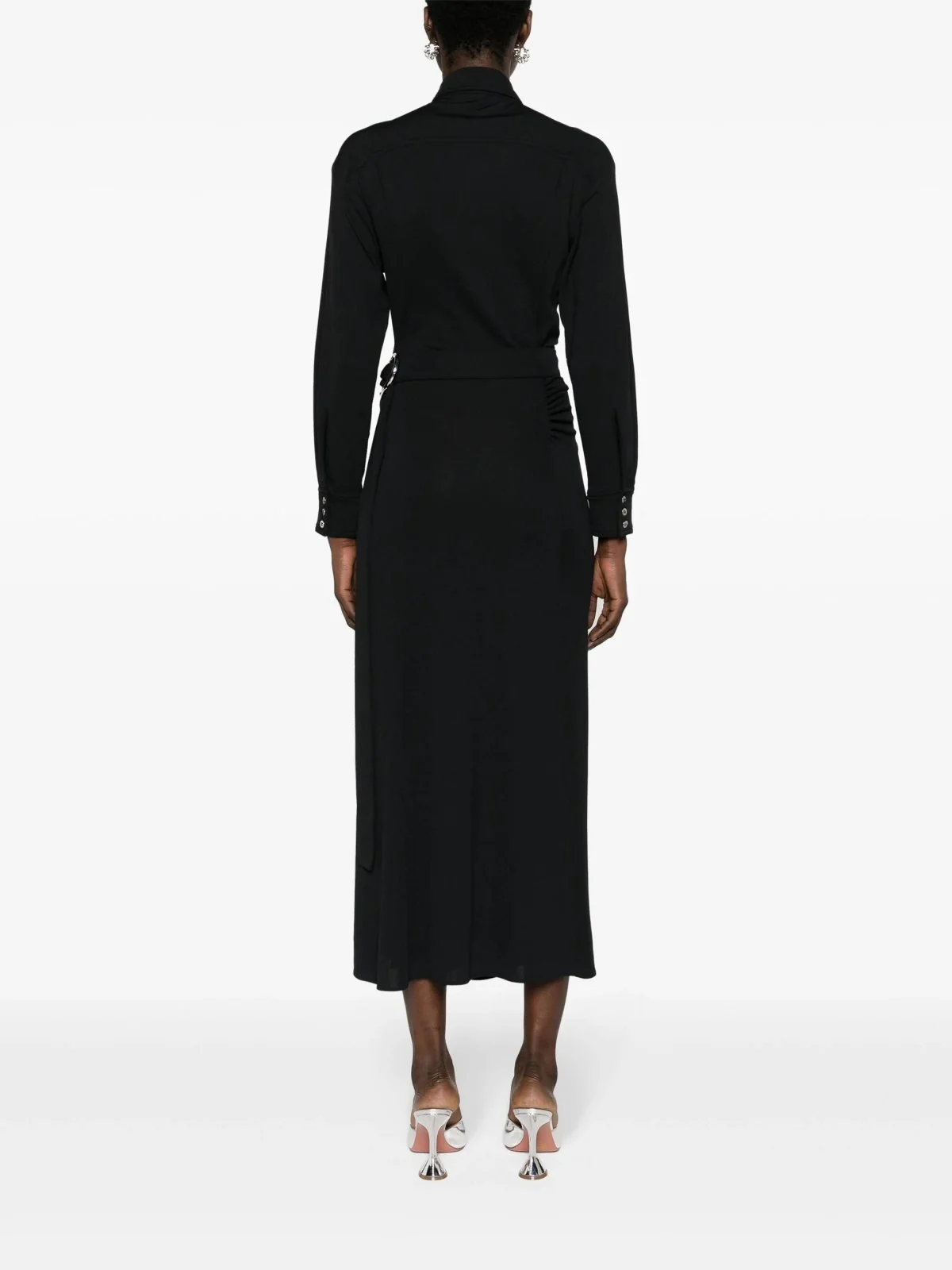 Ruched Midi Wrap Dress - Image 4