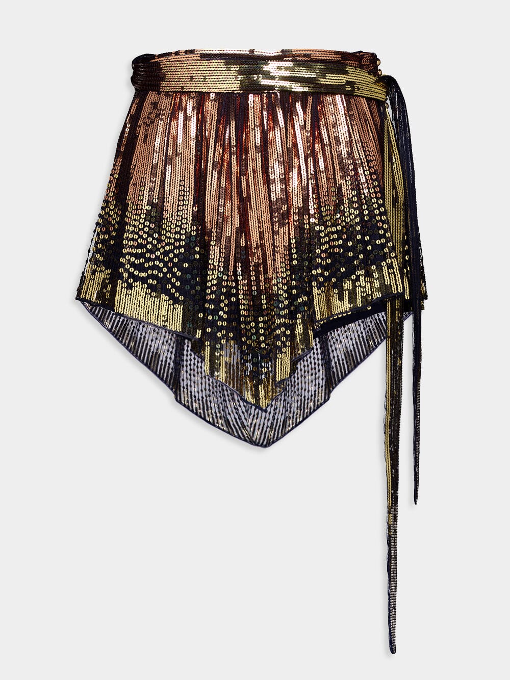 Sequin-Embellished Asymmetric Shorts