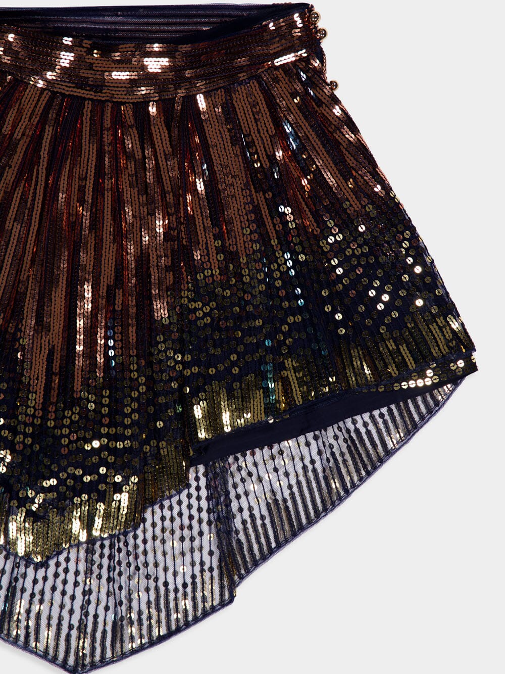 Sequin-Embellished Asymmetric Shorts - Image 3