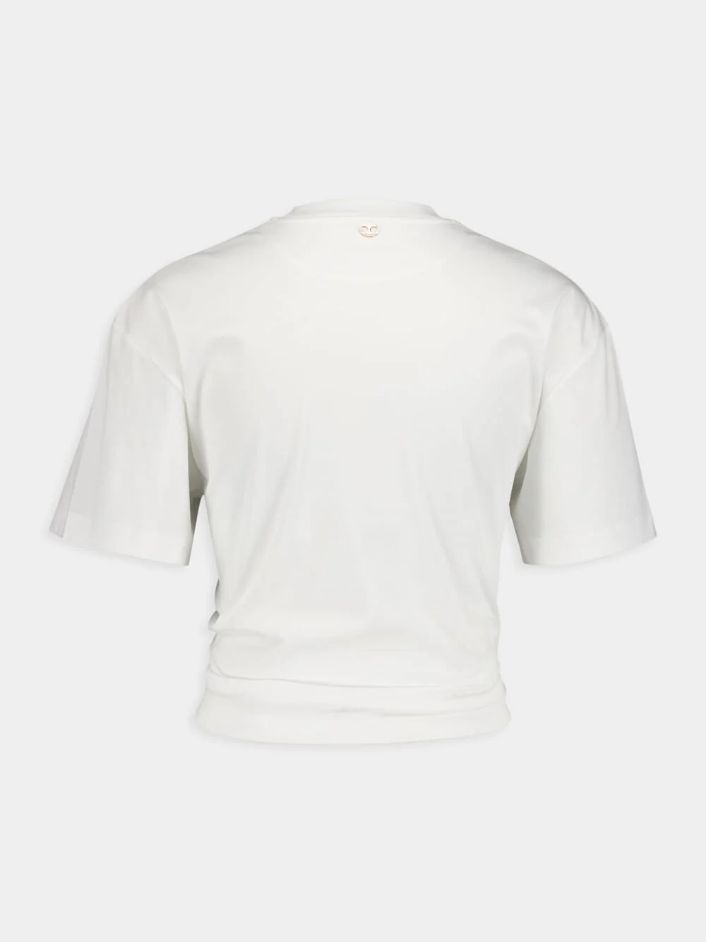 White Jersey Tee with Ring Detail - Image 4