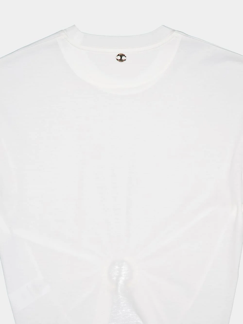White Jersey Tee with Ring Detail - Image 7