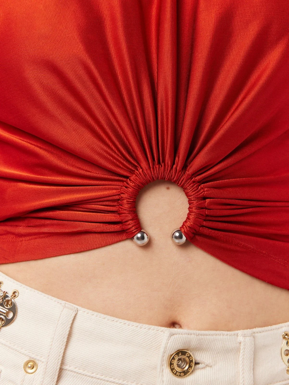 Embellished Ruched Crop Top - Image 4
