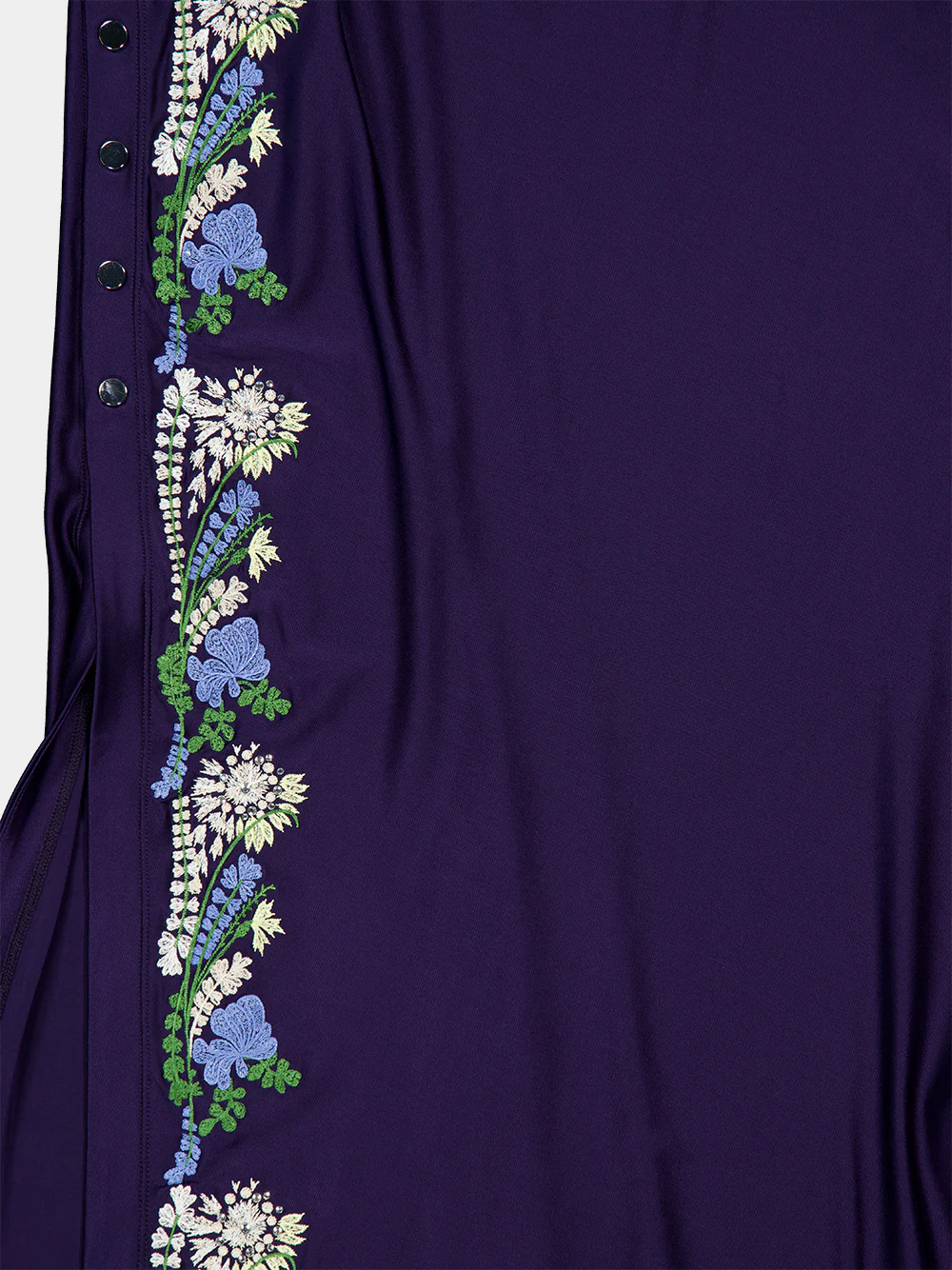 Blue Floral Draped Jersey Maxi Dress - Image 3