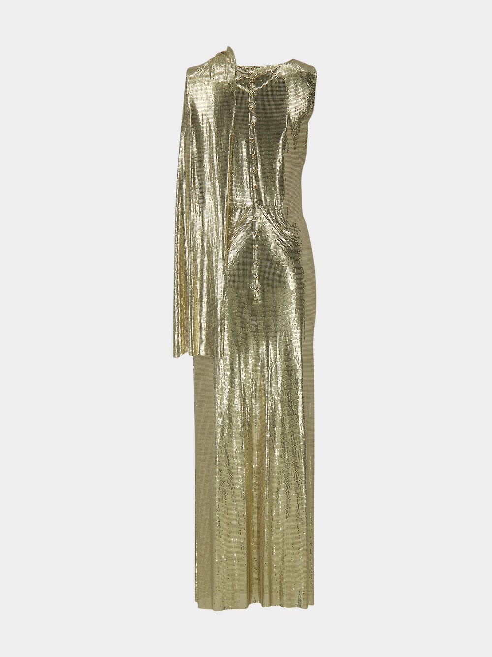 Light Gold Draped Chainmail Dress - Image 2