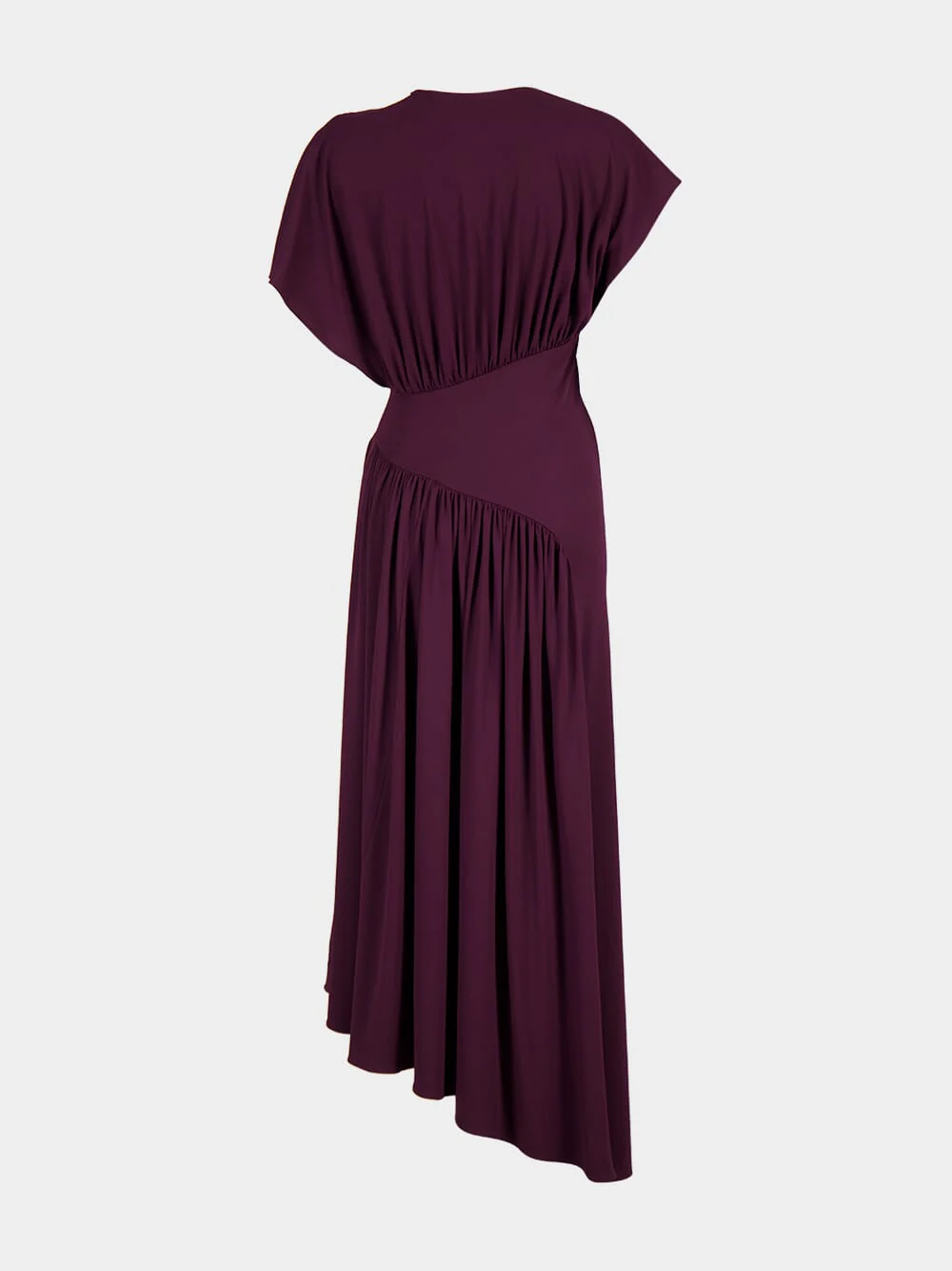 Magenta Asymmetrical Jersey Maxi Dress - Image 4