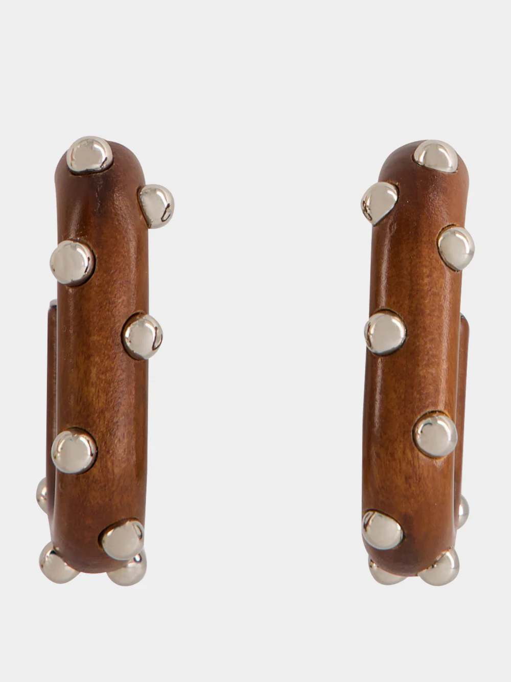 Wood and Silver XL Link Earrings