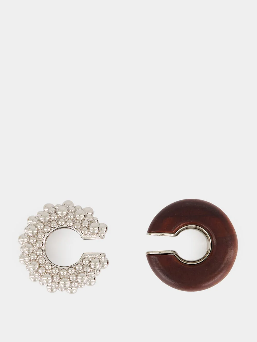 Brown Wood and Brass Earcuffs